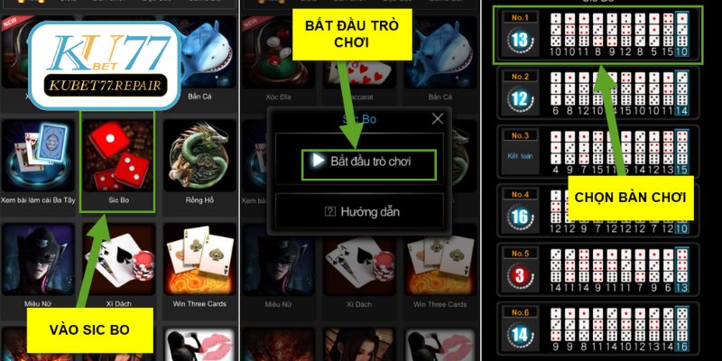 Các bước tham gia sảnh chơi tài xỉu tại Kubet