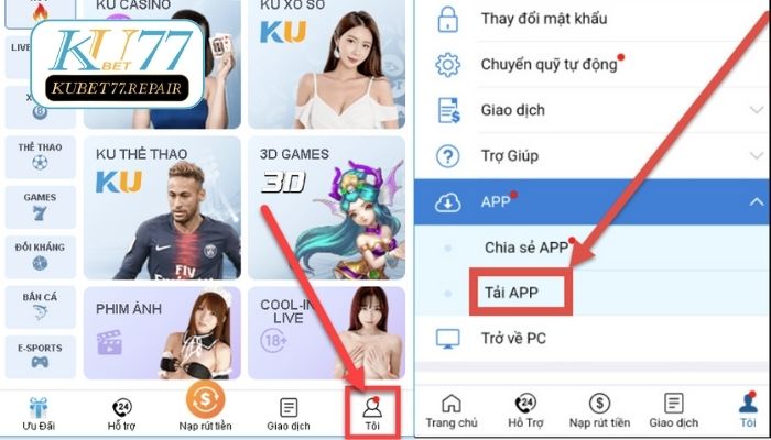 Tải App Kubet siêu nhanh về thiết bị thuộc hệ điều hành Android